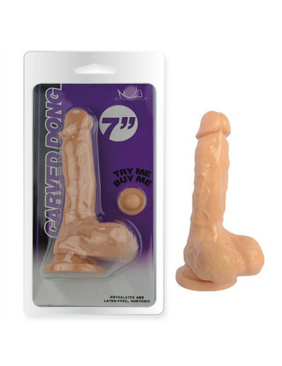 Телесный фаллоимитатор 7 inch Carved Dong - 18 см.
