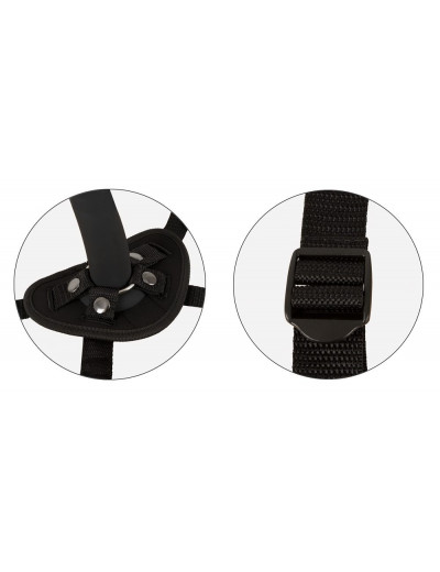 Черный вибрострапон с пультом ДУ RC Vibrating Strap-On - 13 см.