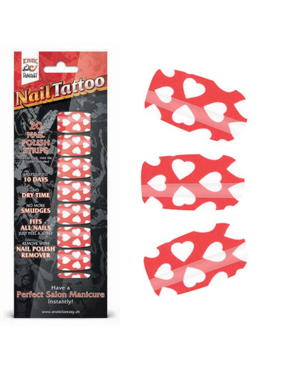 Набор лаковых полосок для ногтей Белые сердца Nail Foil
