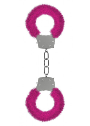 Розовые пушистые наручники OUCH! Pink