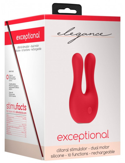 Красный клиторальный стимулятор Exceptional - 10,4 см.
