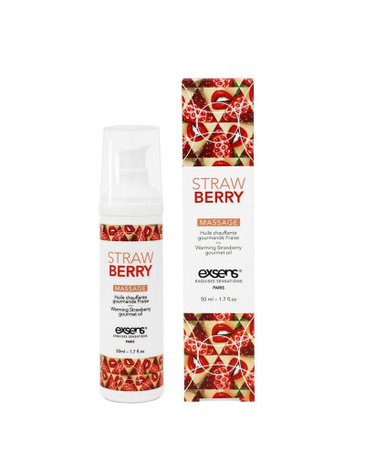 Разогревающее массажное масло  с ароматом клубники Gourmet Strawberry - 50 мл.
