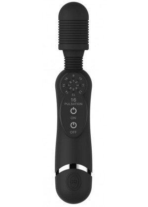 Черный универсальный массажер Silicone Massage Wand - 20 см.