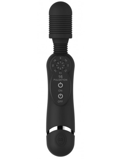 Черный универсальный массажер Silicone Massage Wand - 20 см.