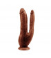 Коричневый анально-вагинальный фаллоимитатор Dark Magic Dual Penis - 19,5 см.