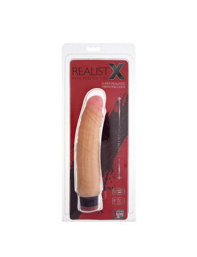 Телесный вибратор-реалистик REALSTUFF 7INCH VIBRATOR - 18,5 см.