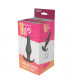Серый удлиненный анальный стимулятор PLUG WITH T-HANDLE - 15,6 см.