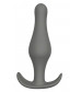 Серый удлиненный анальный стимулятор PLUG WITH T-HANDLE - 15,6 см.