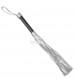 Серебристая плетка Struggle My Flogger с черной ручкой - 45 см.