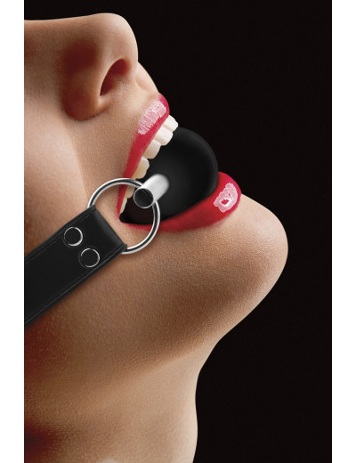 Кляп-шар на чёрных ремешках Solid Ball Gag