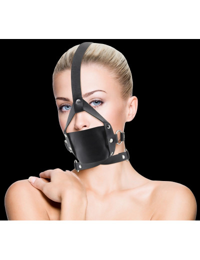 Чёрный кожаный кляп Leather Mouth Gag